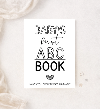 Baby Shower ABC Book Activity: Teacher-Made Baby's First Alphabet Book (Digital Download)