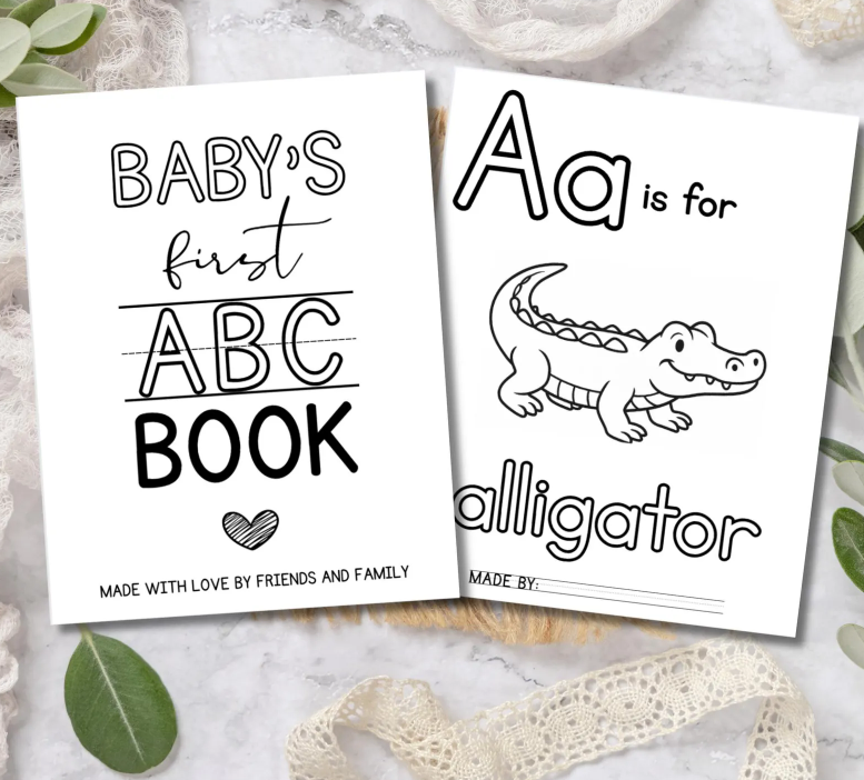 Baby Shower ABC Book Activity: Teacher-Made Baby's First Alphabet Book (Digital Download)