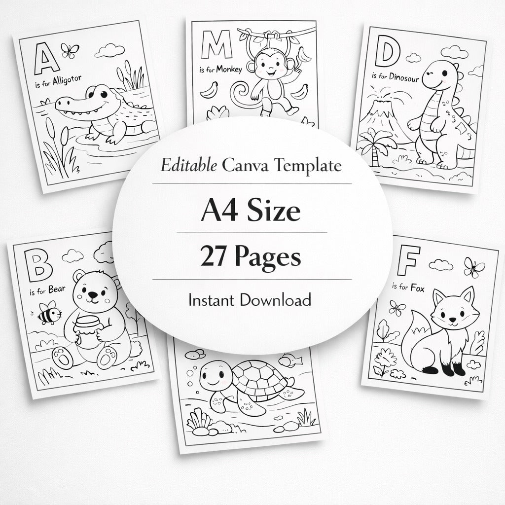 Baby Shower ABC Book Activity: MADE WITH LOVE BY FREINDS AND FAMILY Baby's First Alphabet Book (Digital Download)